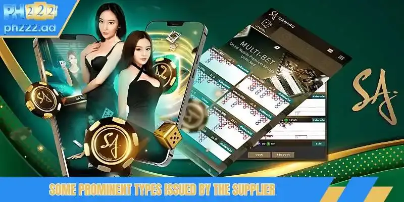 Some prominent types issued by the supplier